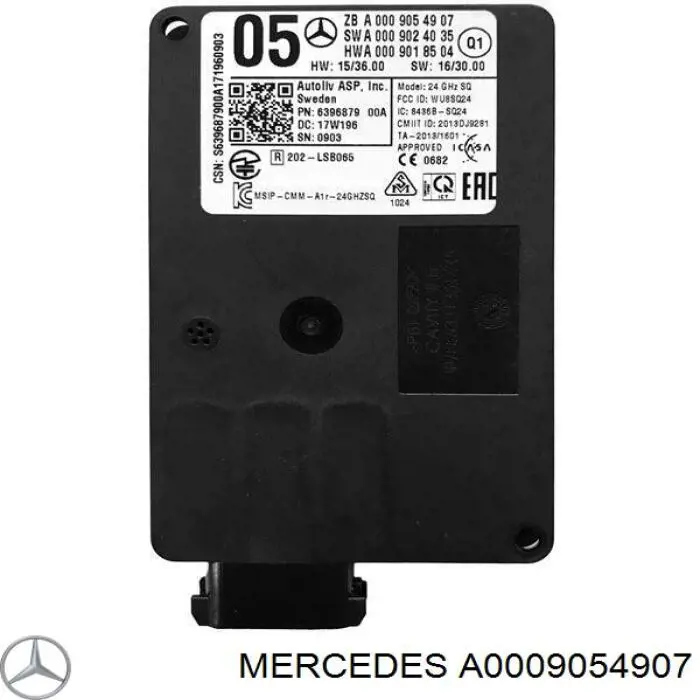 A0009054907 MERCEDES Sensor De Distancia Por Radar original y equivalente