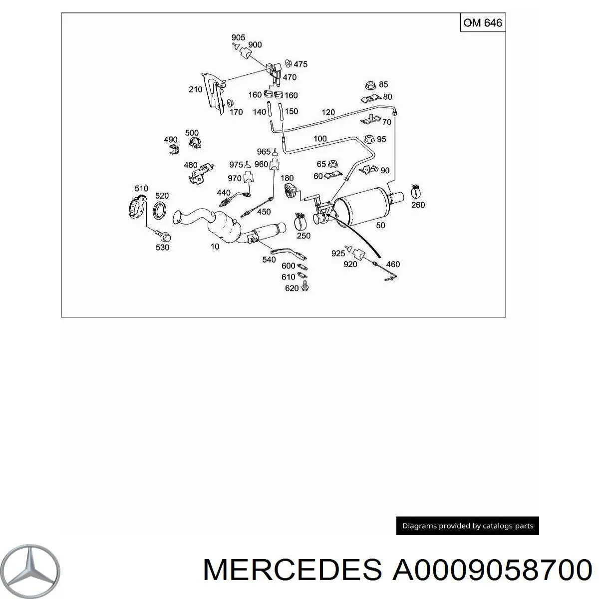A0009058700 Mercedes датчик температуры отработавших газов (ог, в катализаторе)