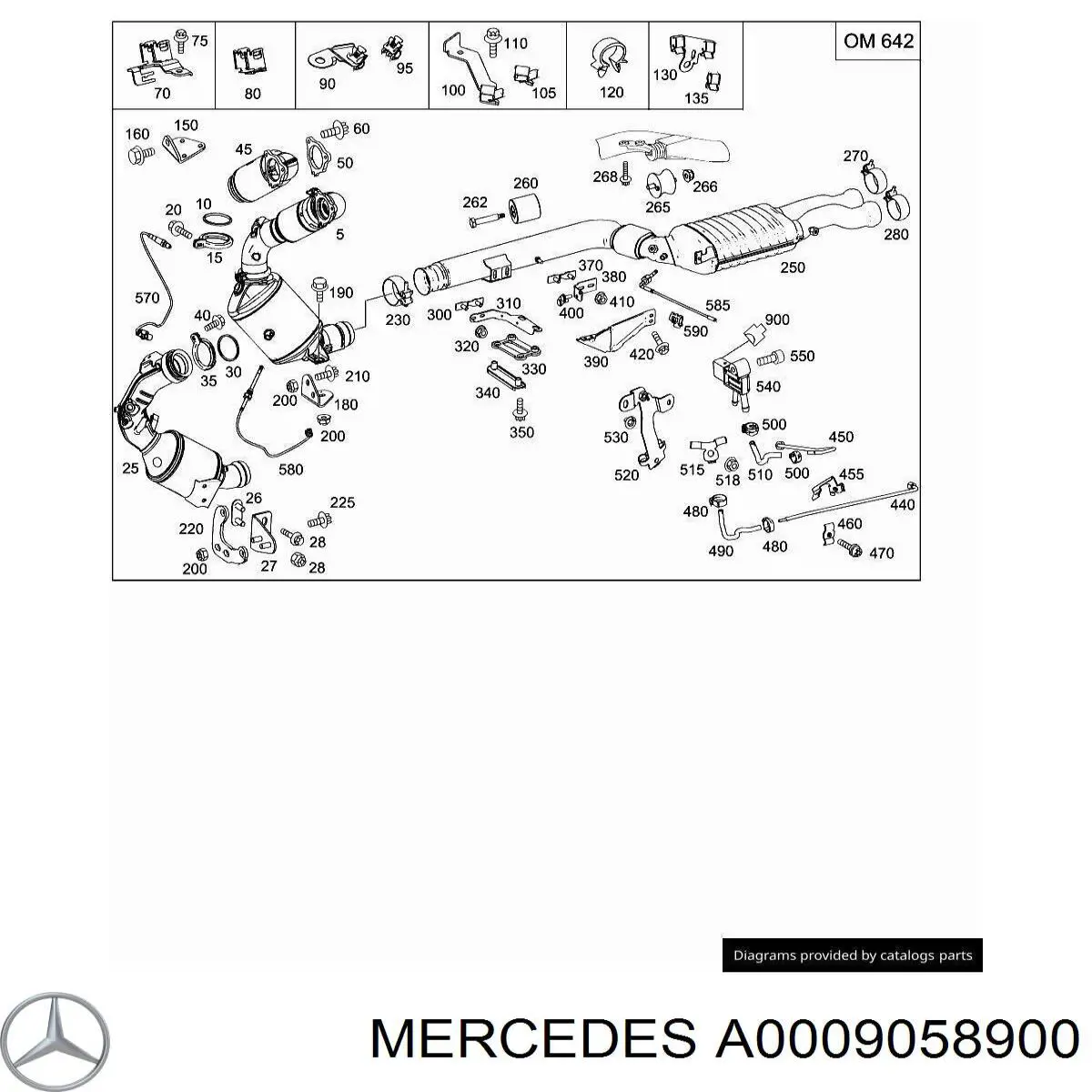 Датчик температуры отработавших газов A0009058900 Mercedes