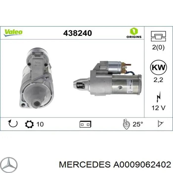 Купить A0009062402 Mercedes Стартер