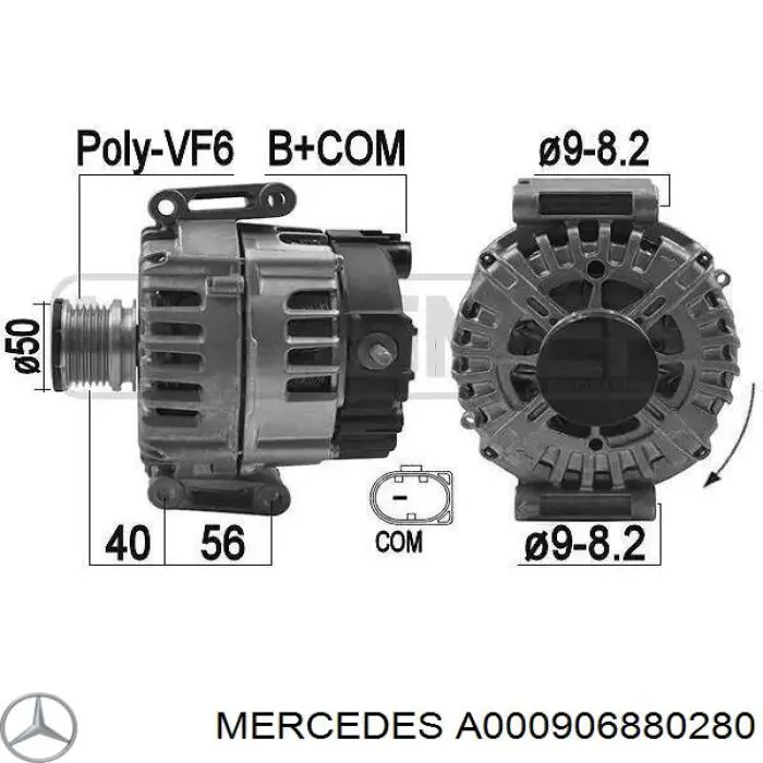 A000906880280 Mercedes генератор
