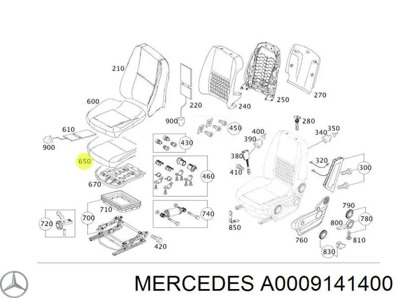 Relleno de cojines de asientos delanteros Mercedes Sprinter II 4,6-t