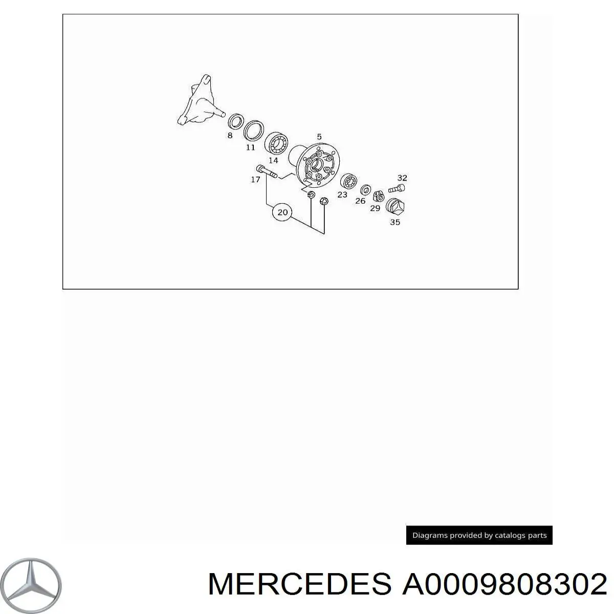 Подшипник ступицы A0009808302 Mercedes