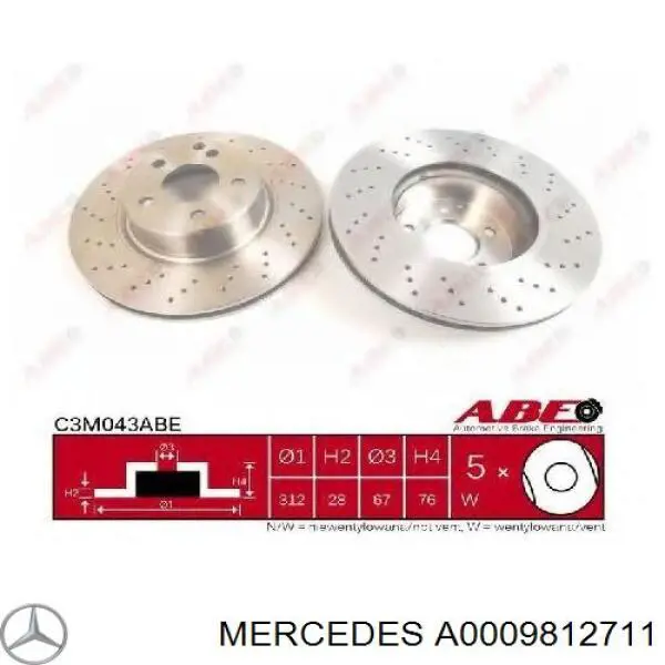 A0009812711 Mercedes 