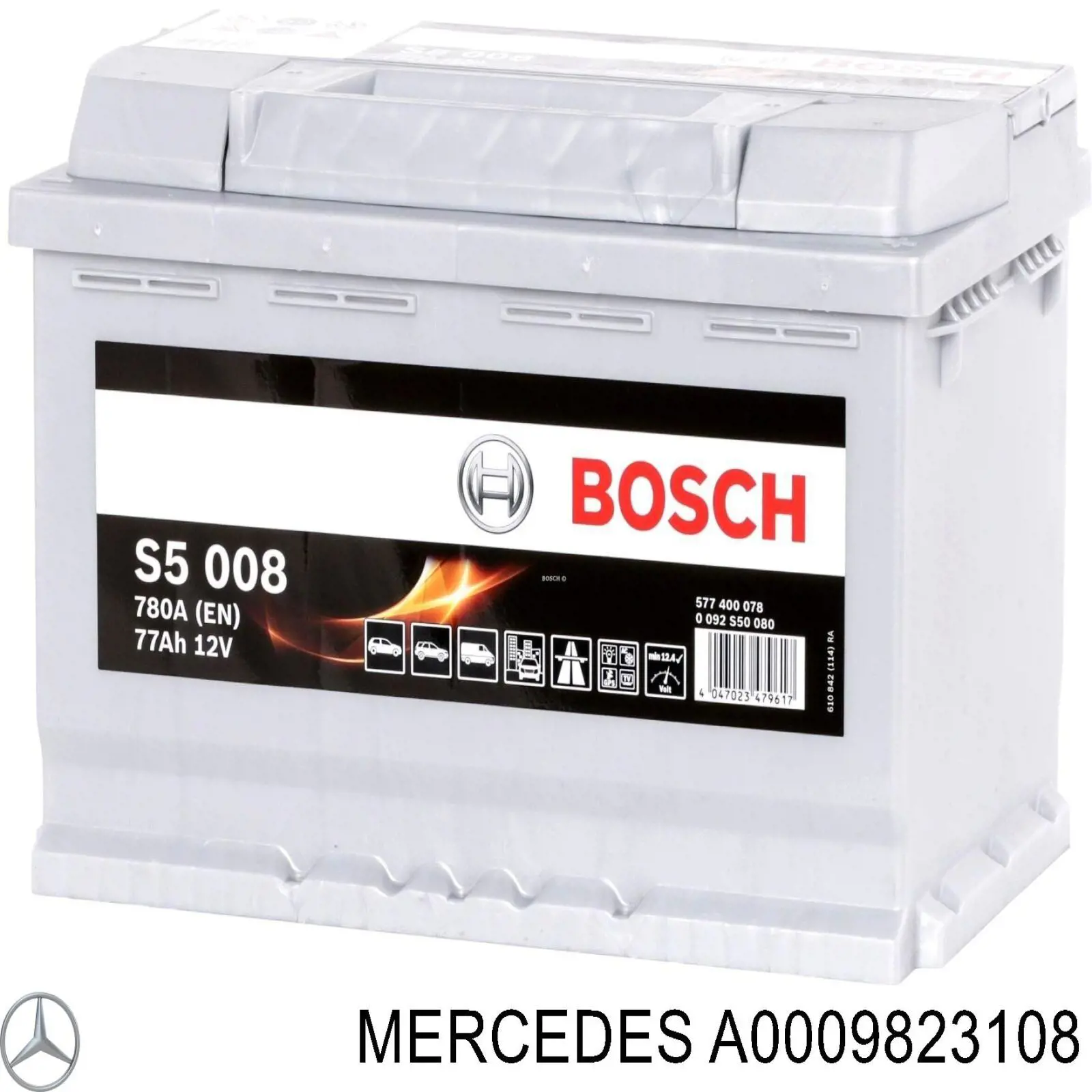 Bateria recarregável (PILHA) 0009823108 Mercedes
