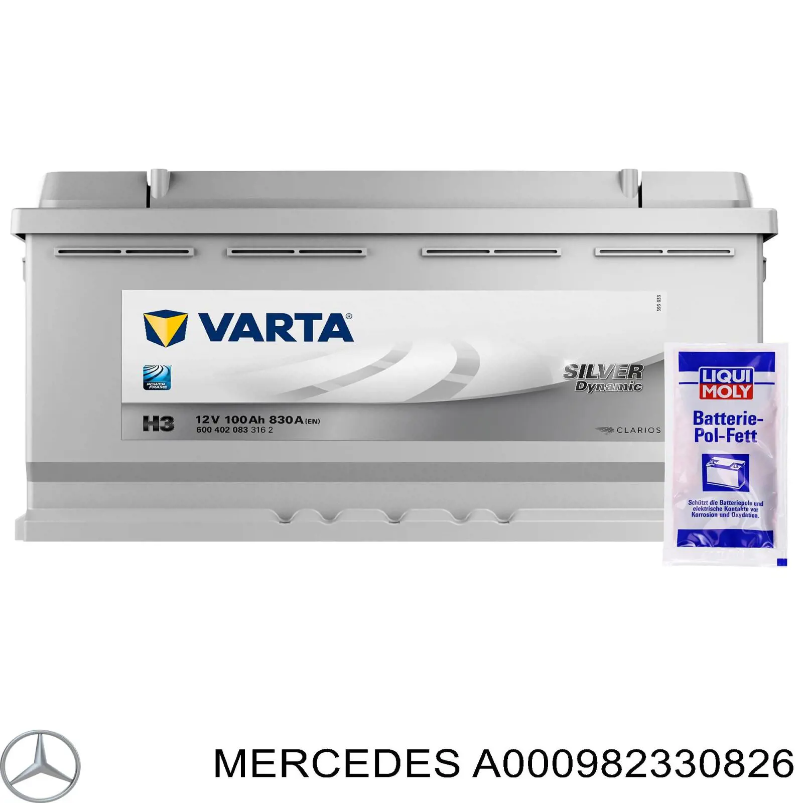 Купить A000982330826 Mercedes Батарея аккумуляторная