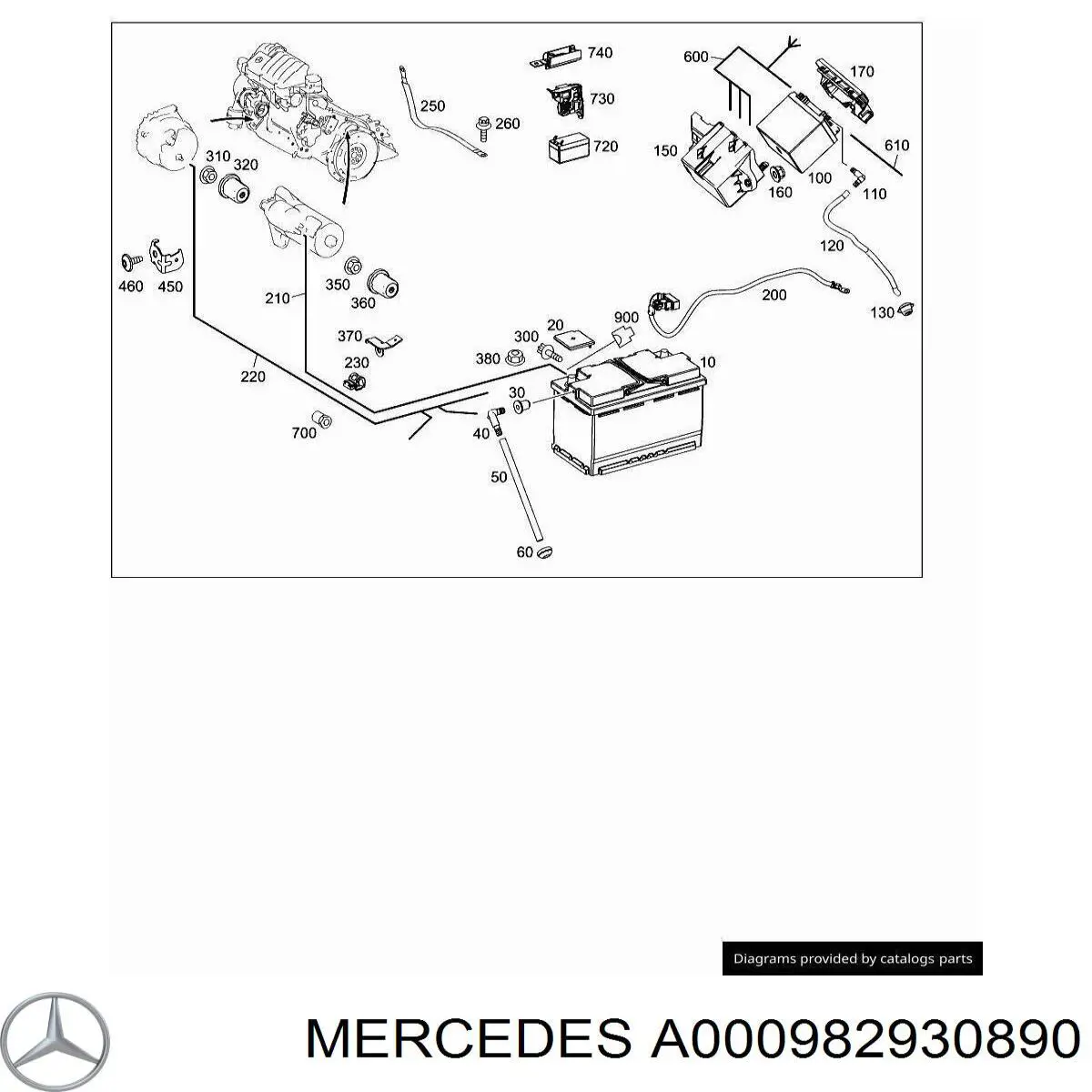 Аккумулятор Mercedes A000982930890