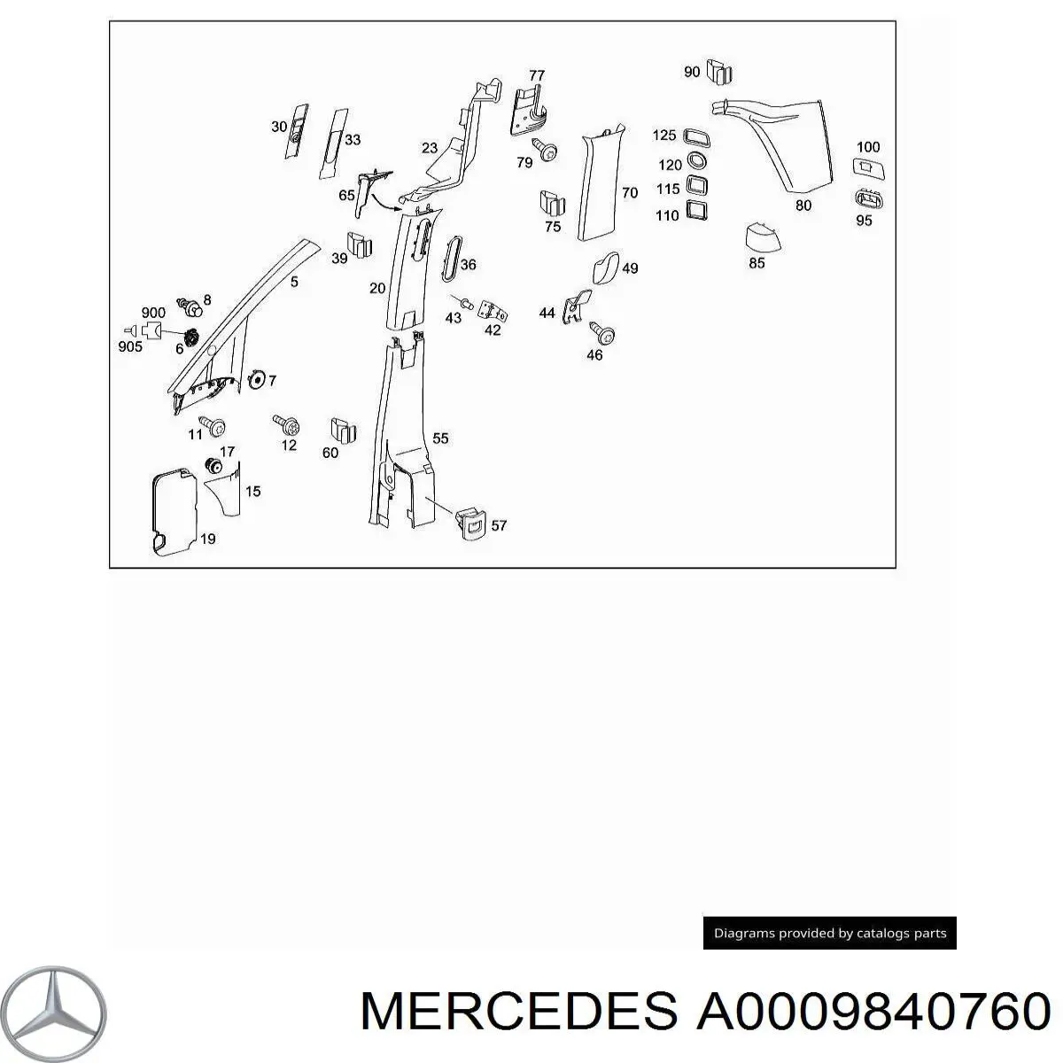 Пистон (клип) крепления обшивки крышки багажника Mercedes A0009840760 цена, от 0.63 USD
