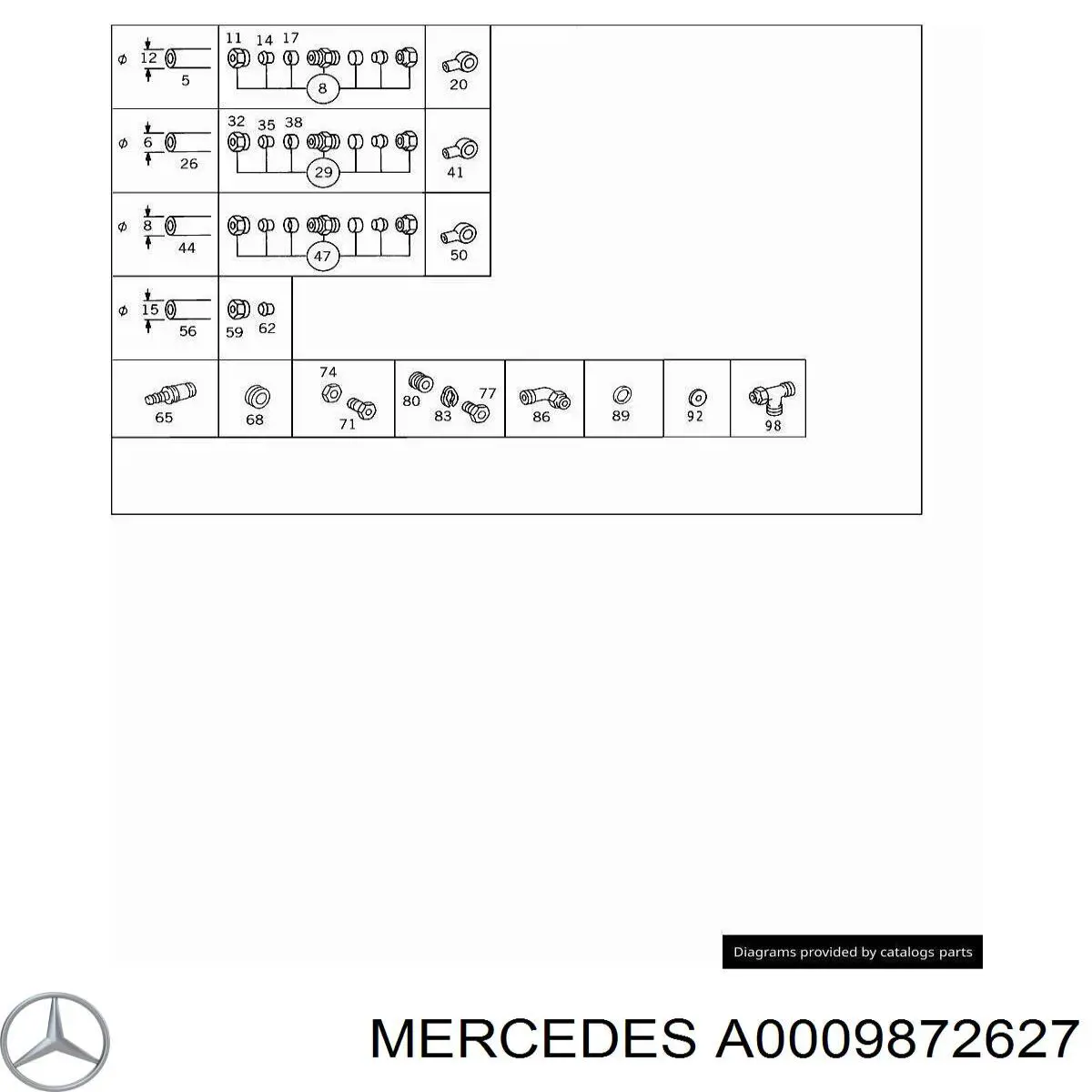  Mercedes A0009872627 цена, от 12.27 USD