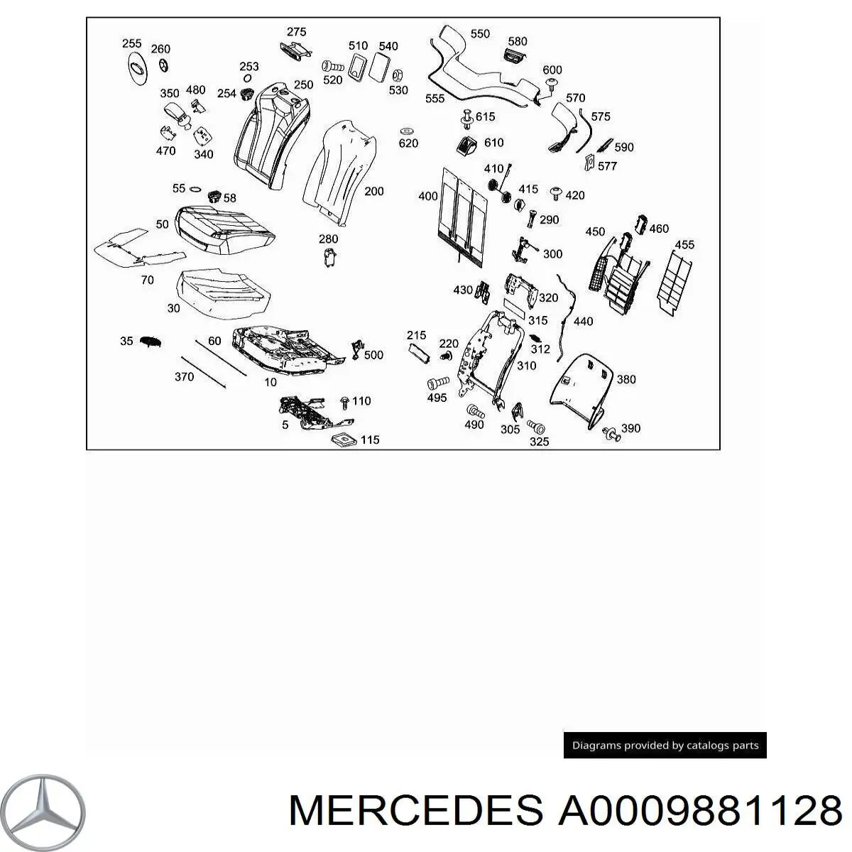 Пистон (клип) крепления обшивки крышки багажника A0009881128 Mercedes