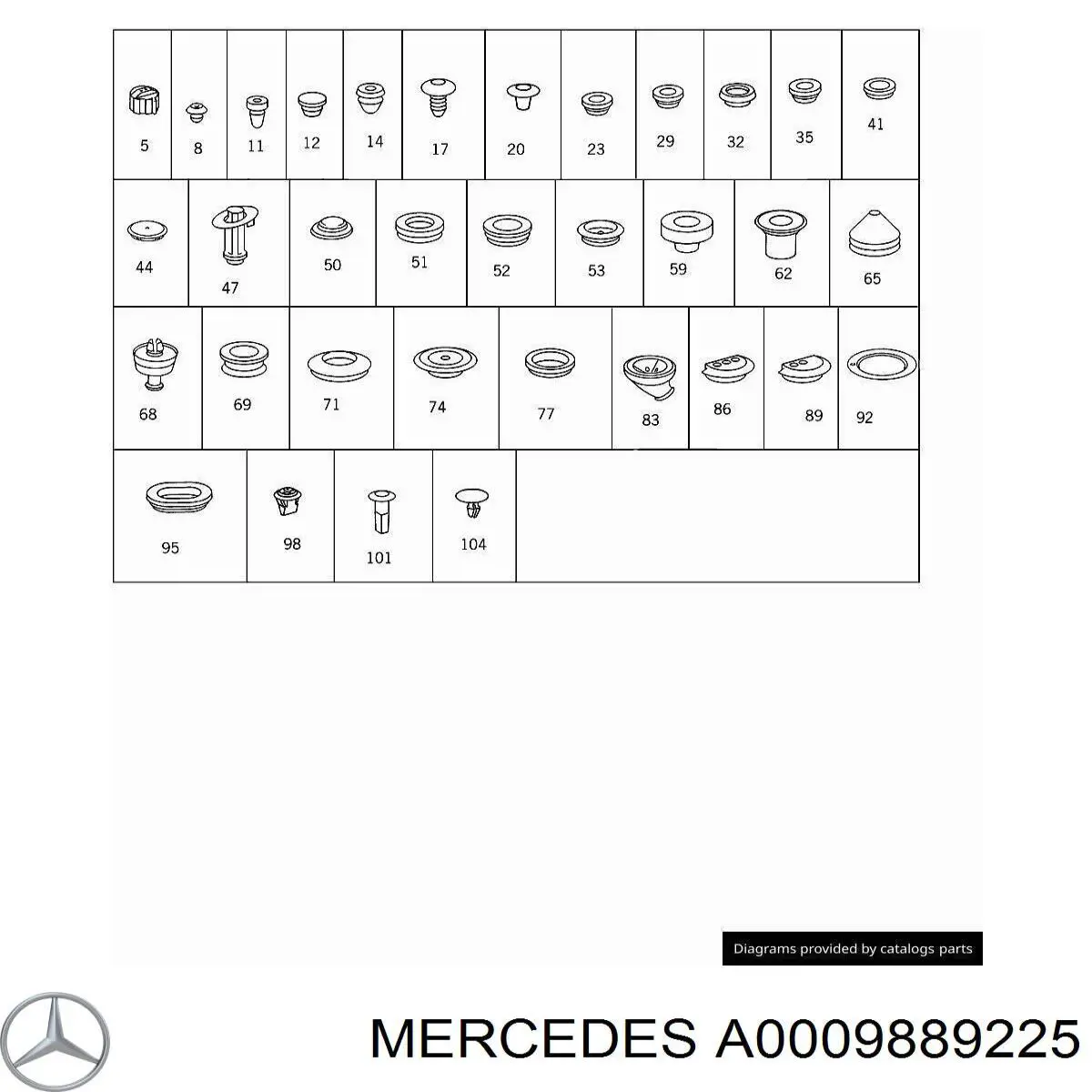 A0009889225 Mercedes 