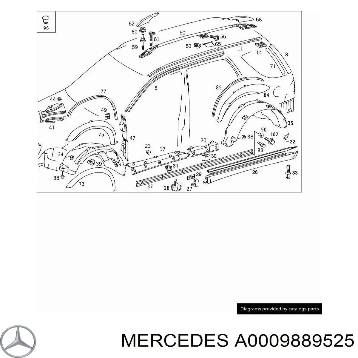 0009889525 Mercedes 