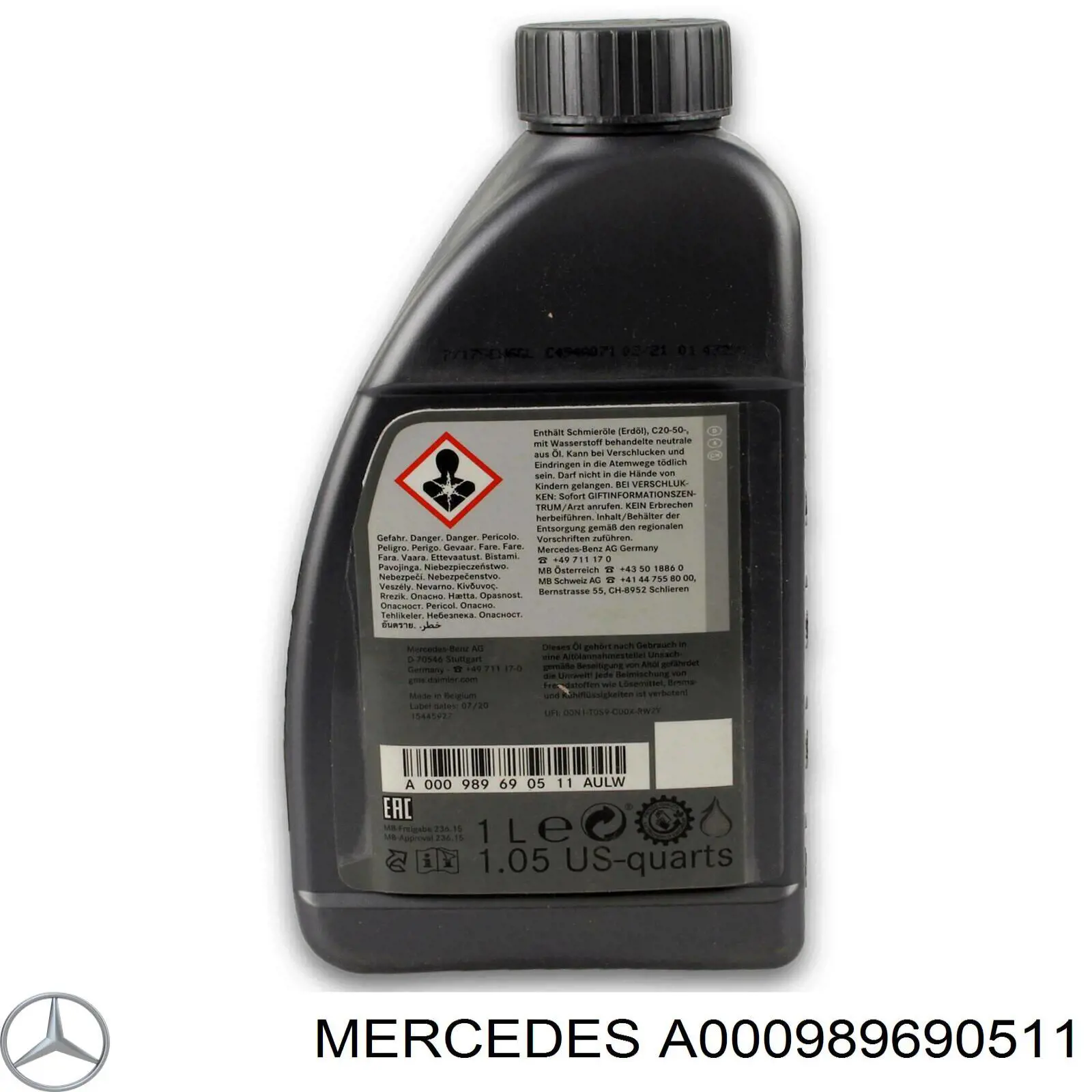  Трансмиссионное масло Mercedes (A000989690511)