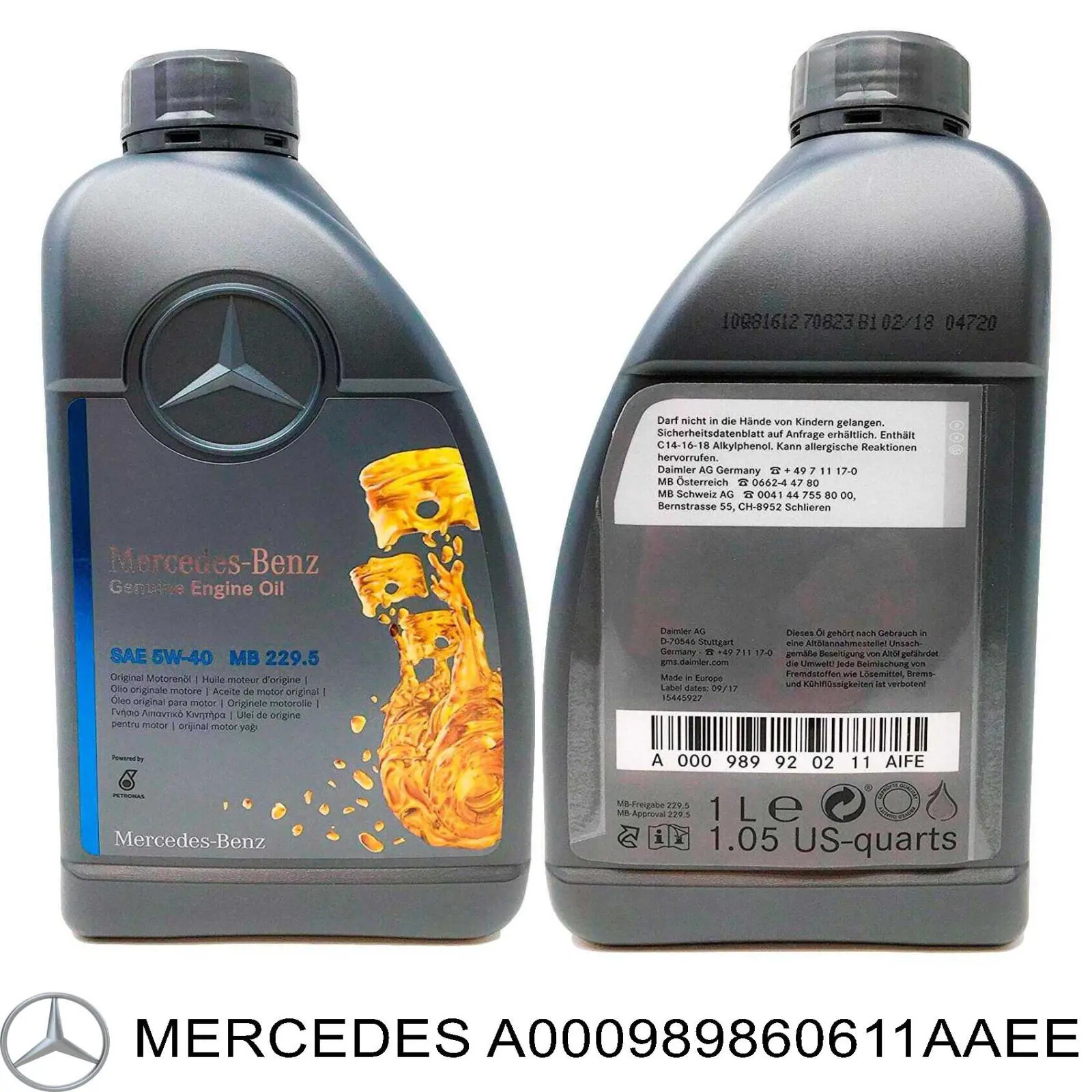 Масло автомобильное Mercedes A000989860611AAEE цена, от 15.01 USD