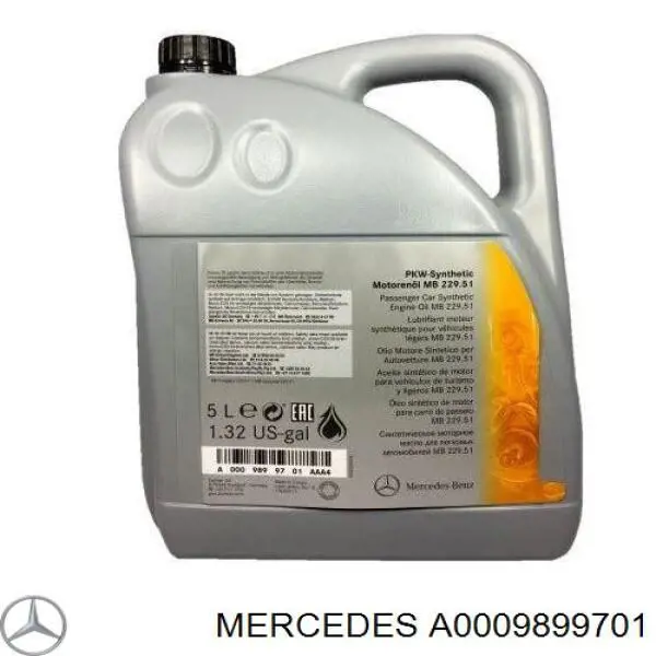 Моторное масло Mercedes 5W-30 Синтетическое 1л (A0009899701)
