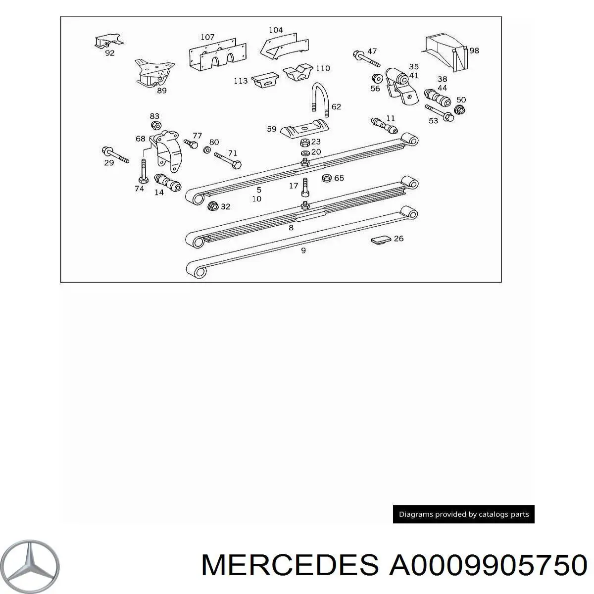 Гайка штока амортизатора переднего Mercedes A0009905750