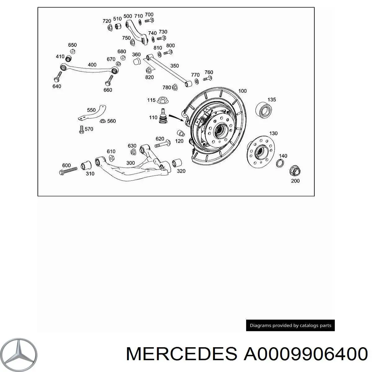 Parafuso de fixação do braço oscilante superior traseiro, interno para Mercedes GL (X164)