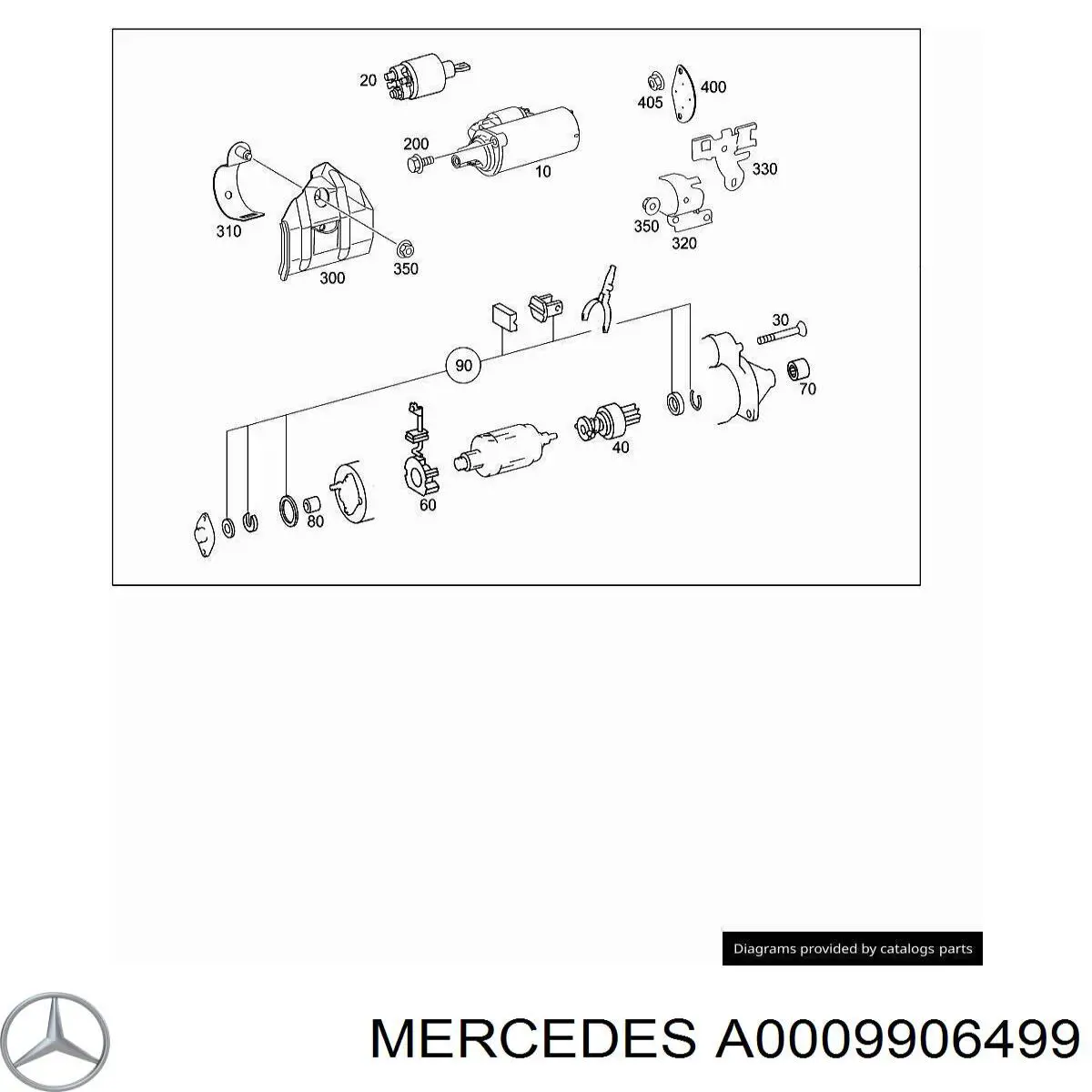 A0009906499 Mercedes ремкомплект втягивающего реле стартера