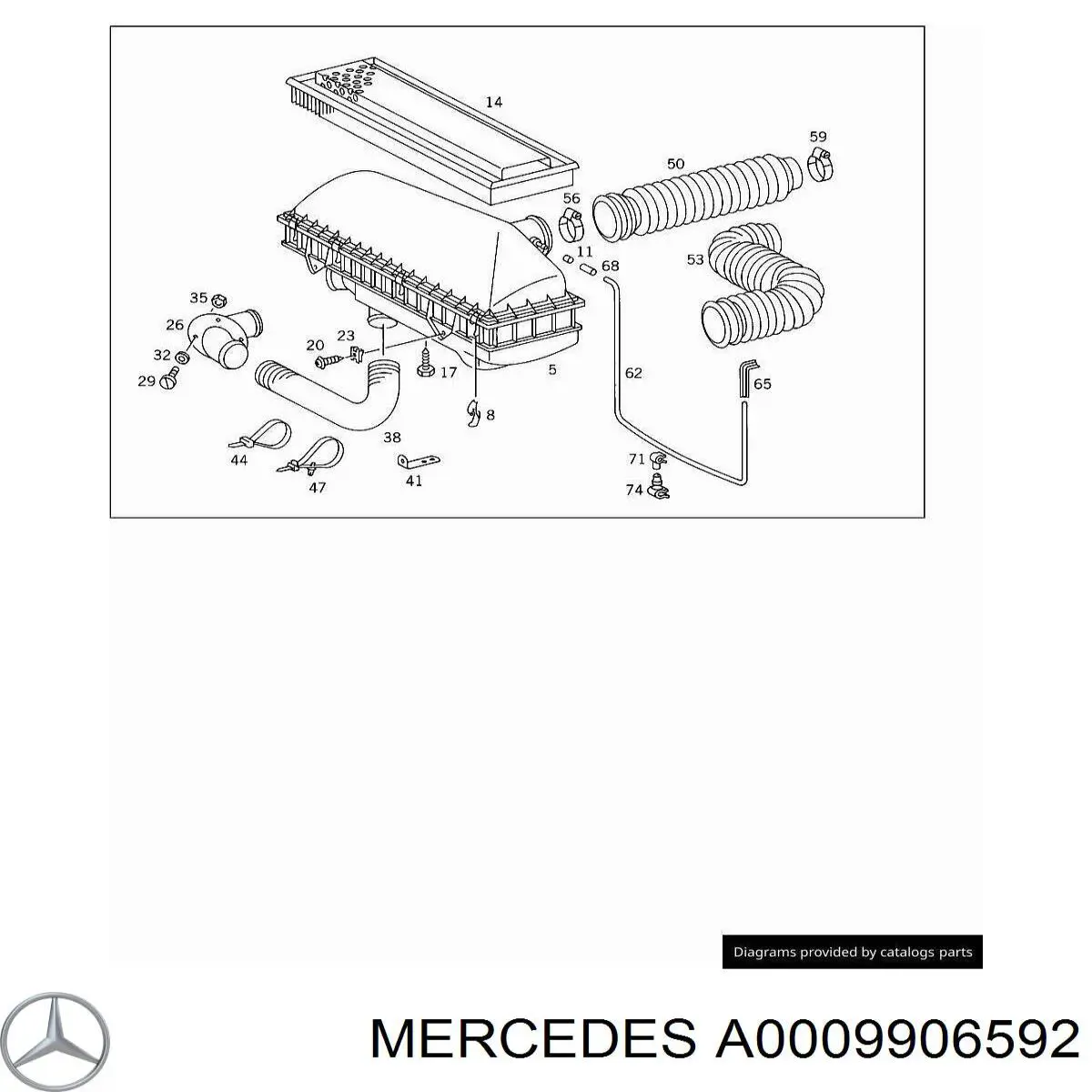 Пістон (кліп) кріплення решітки радіатора охолодження A0009906592 Mercedes