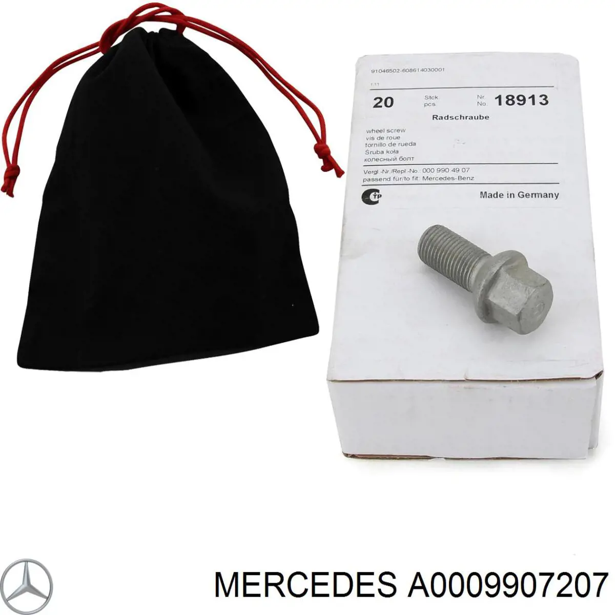 Болт колесный  Mercedes A0009907207 цена, от 2.58 USD