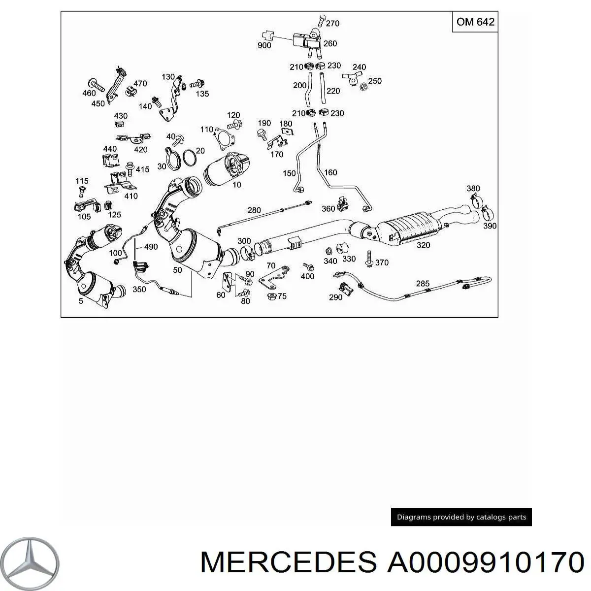 Клипса молдинга лобового стекла A0009910170 Mercedes