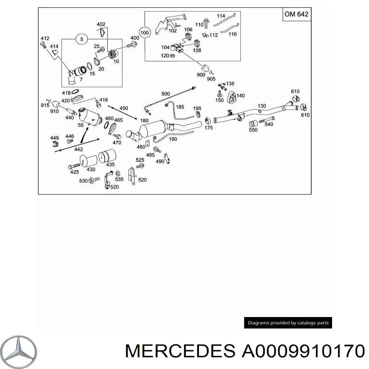 Пистон крепления молдинга лобового стекла Mercedes A0009910170