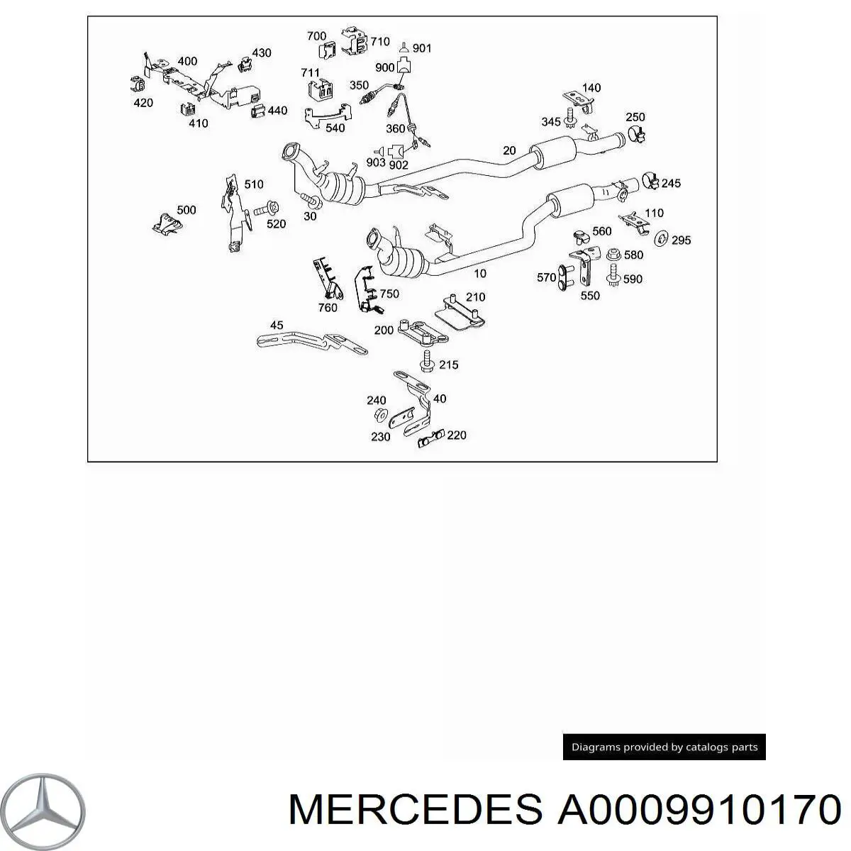 Скоба молдинга ветрового стекла Mercedes A0009910170 цена, от 2.96 USD
