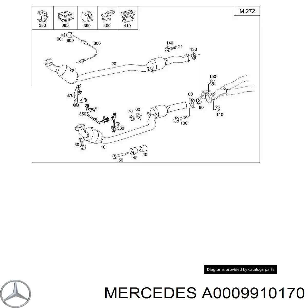 Купить A0009910170 Mercedes Петли ветрового окна