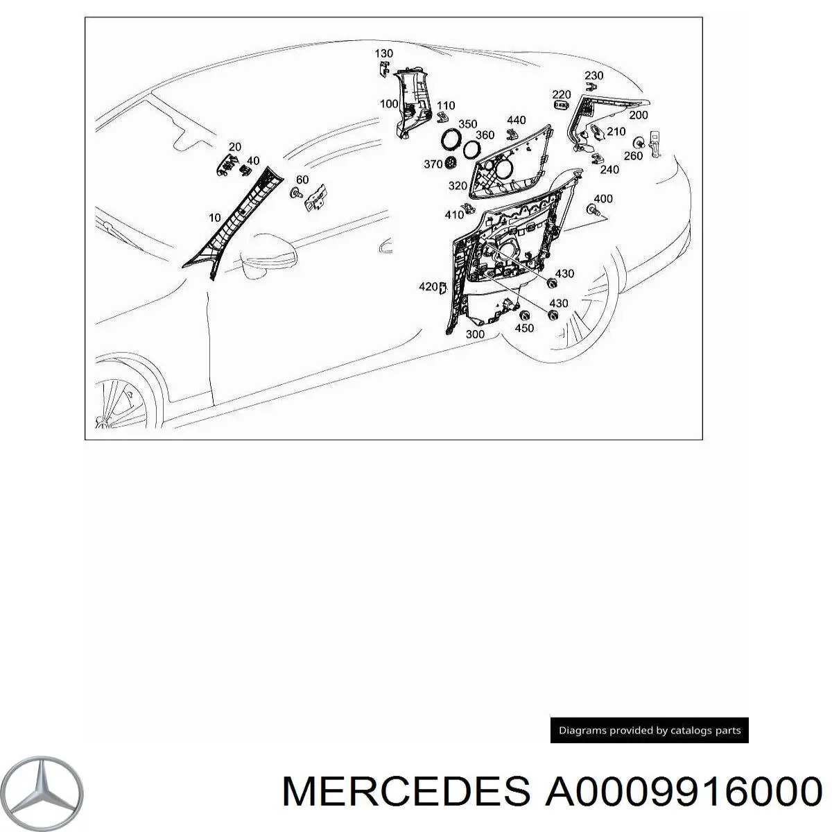Cápsula (prendedor) de revestimento de suporte de carroçaria para Mercedes R (W251)