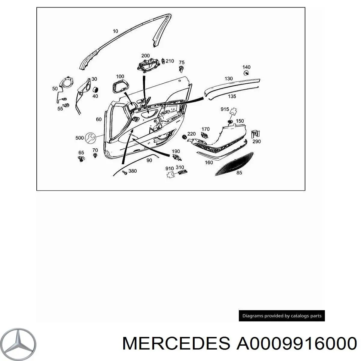 Пістон (кліп) обшивки стійки кузова A0009916000 Mercedes