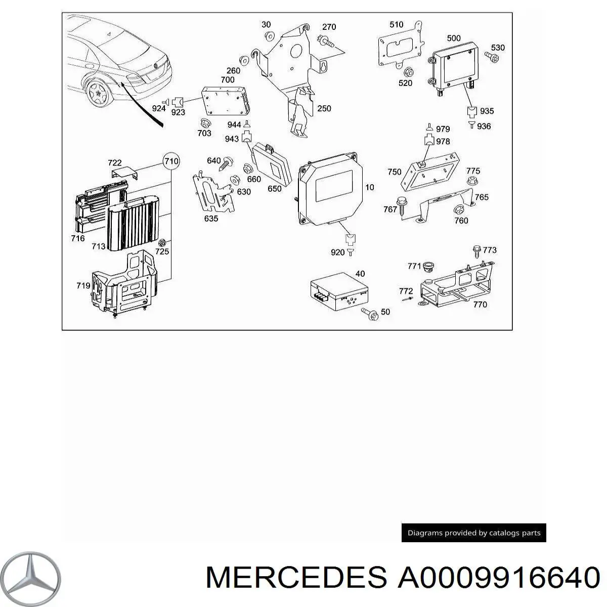  Mercedes A0009916640 цена, от 0.34 USD