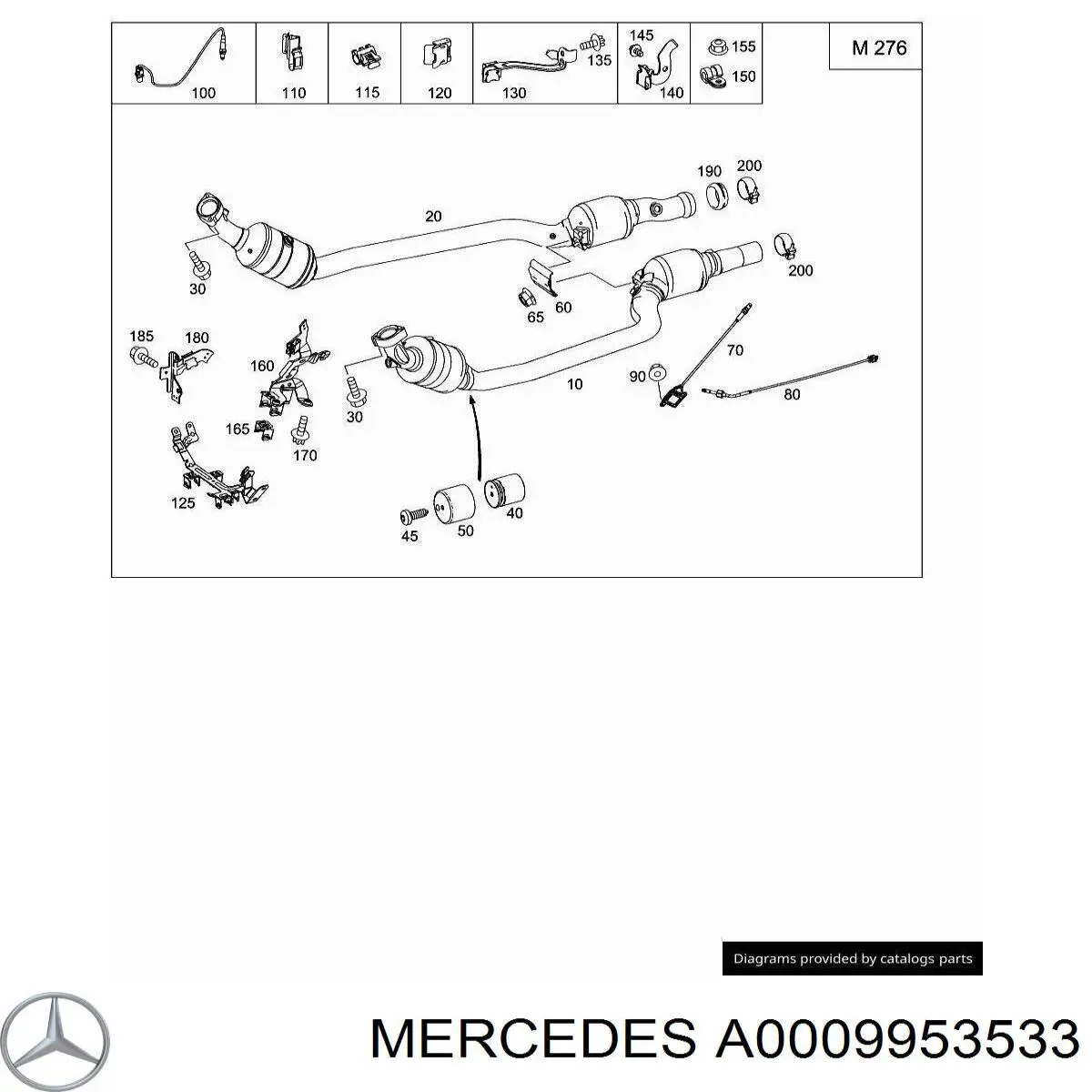 A0009953533 Mercedes хомут крепления катализатора к турбине