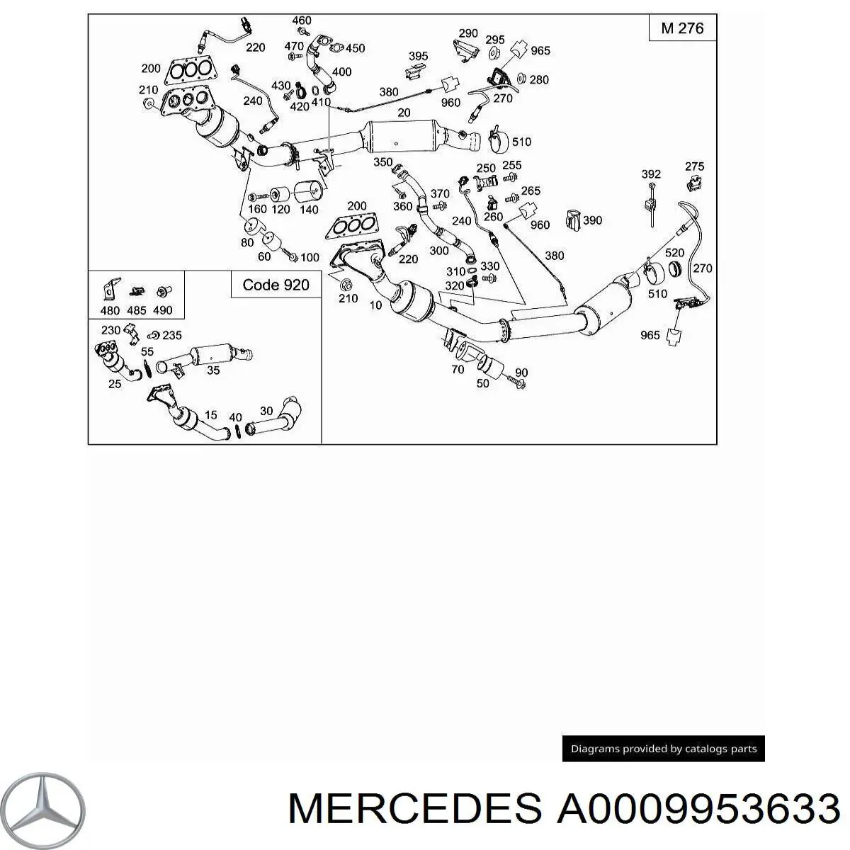 A0009953633 Mercedes хомут крепления катализатора к турбине