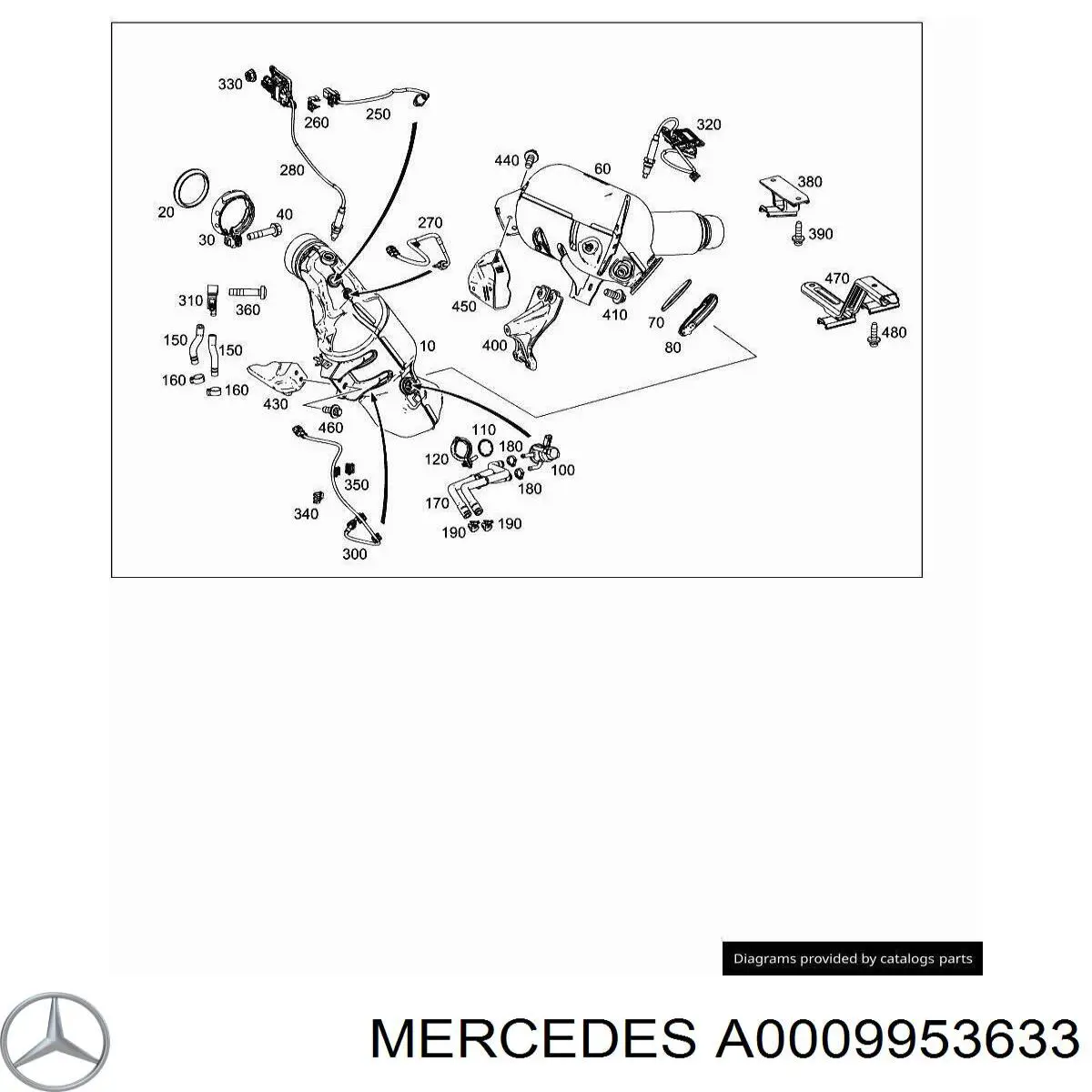 Abrazadera para sujetar el catalizador a la turbina A0009953633 Mercedes