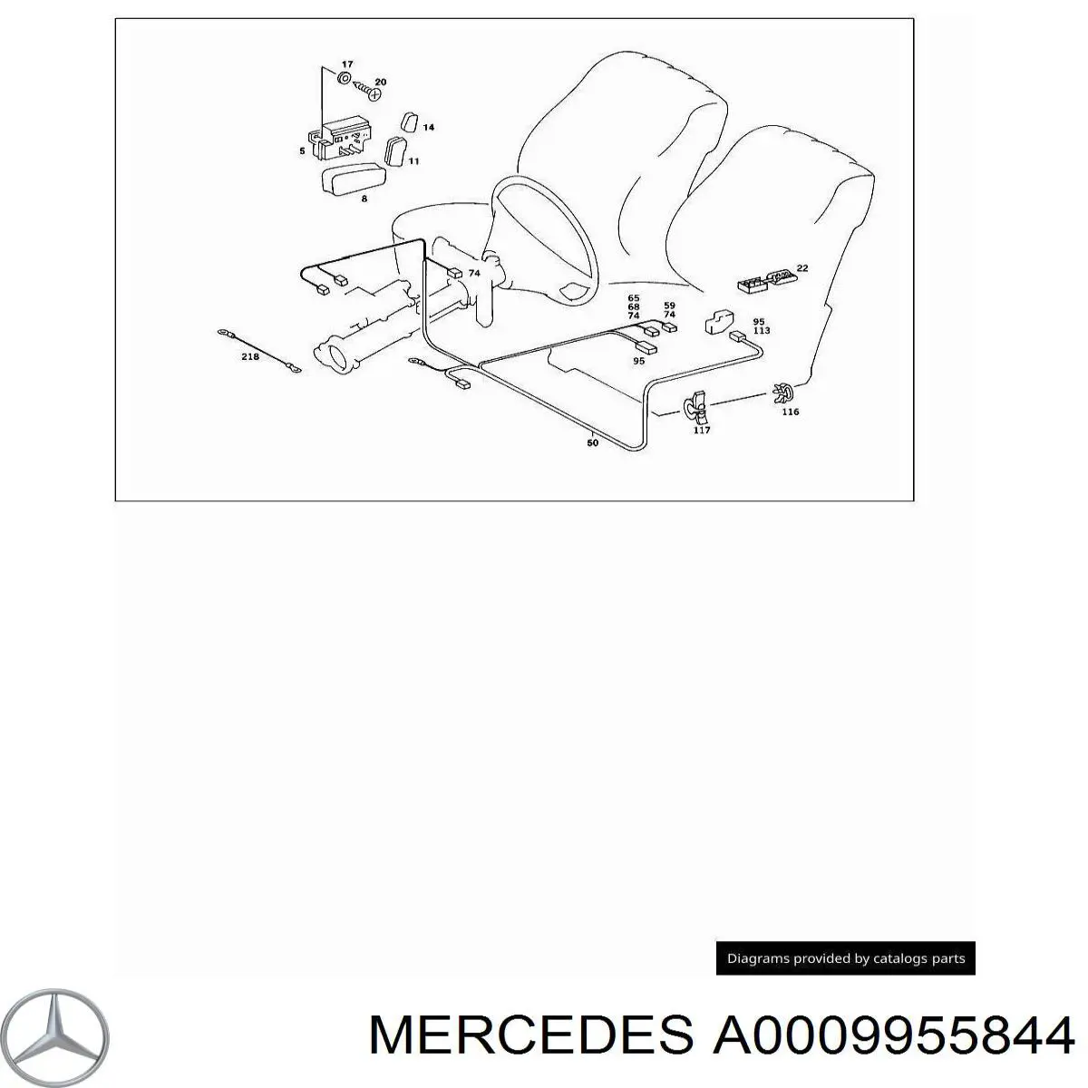 Фиксатор (скоба) проводки Mercedes A0009955844 цена, от 1.37 USD