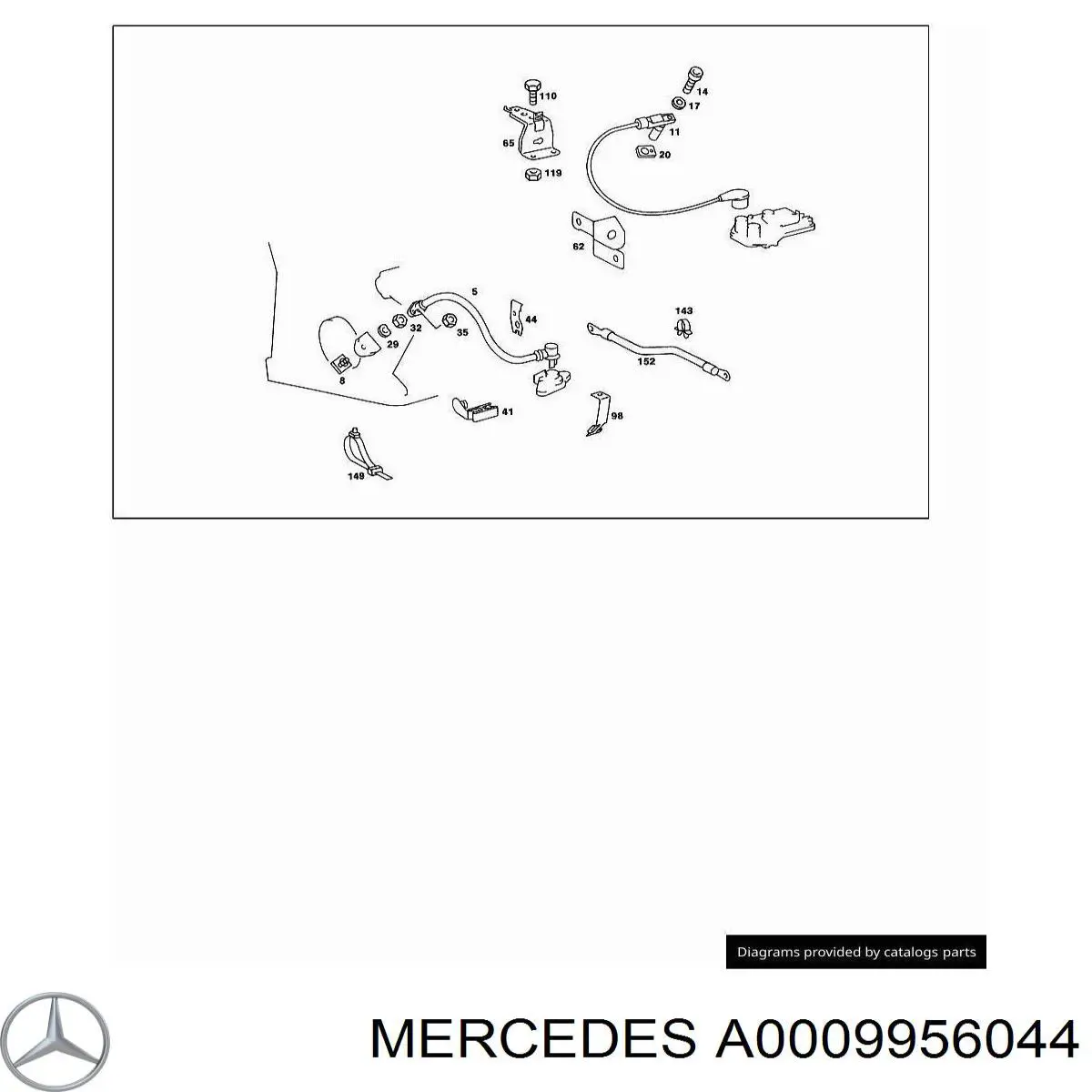 A0009956044 Mercedes фиксатор (скоба проводки)