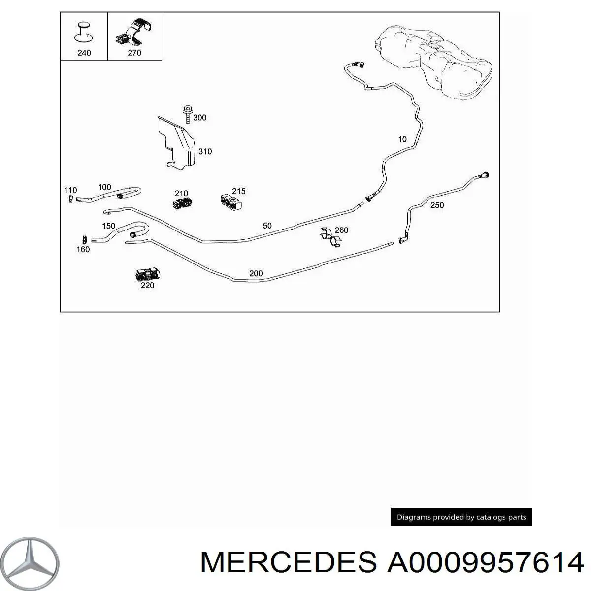 Купить A0004291240 Mercedes Скоба тормозной трубки