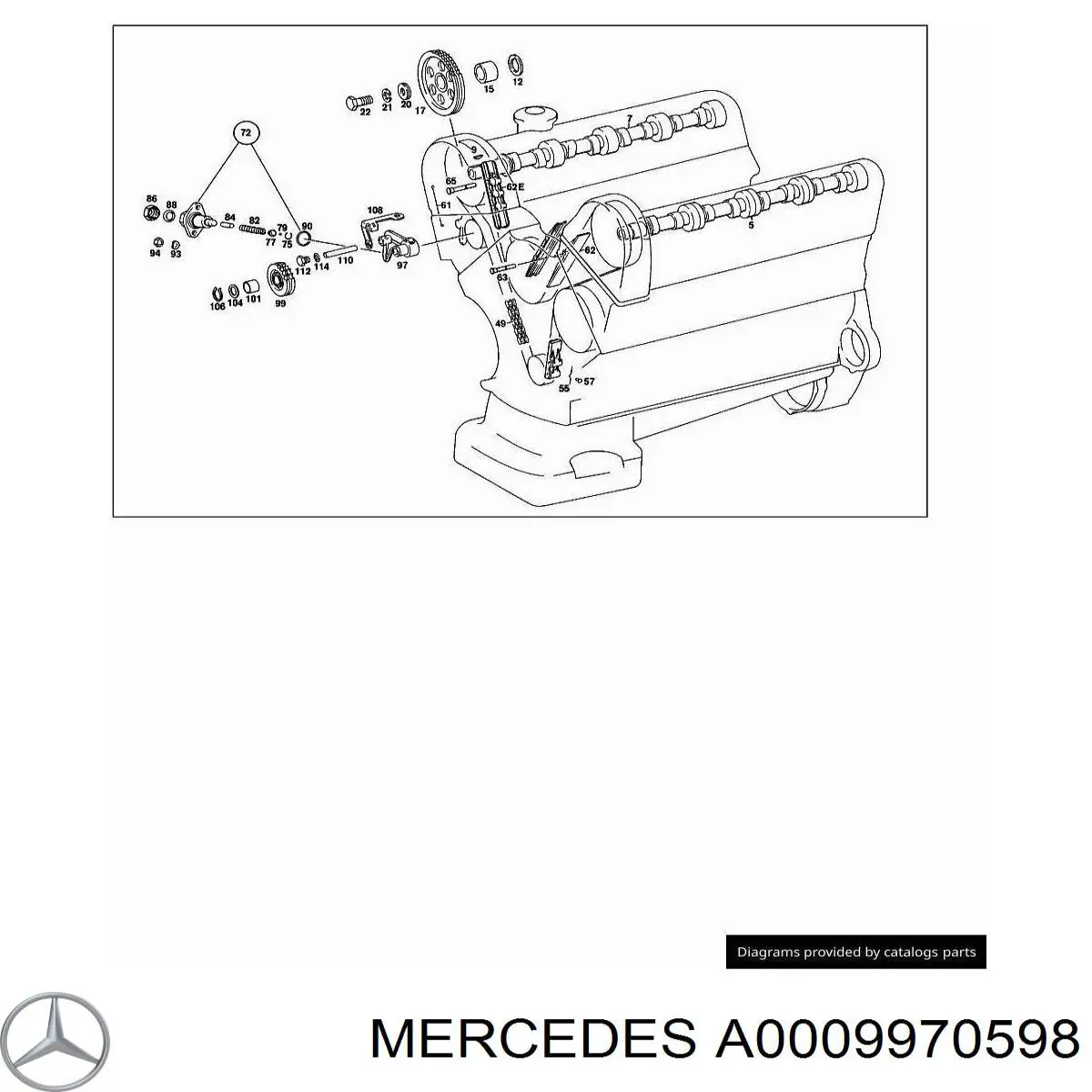 Цепь ГРМ A0009970598 Mercedes