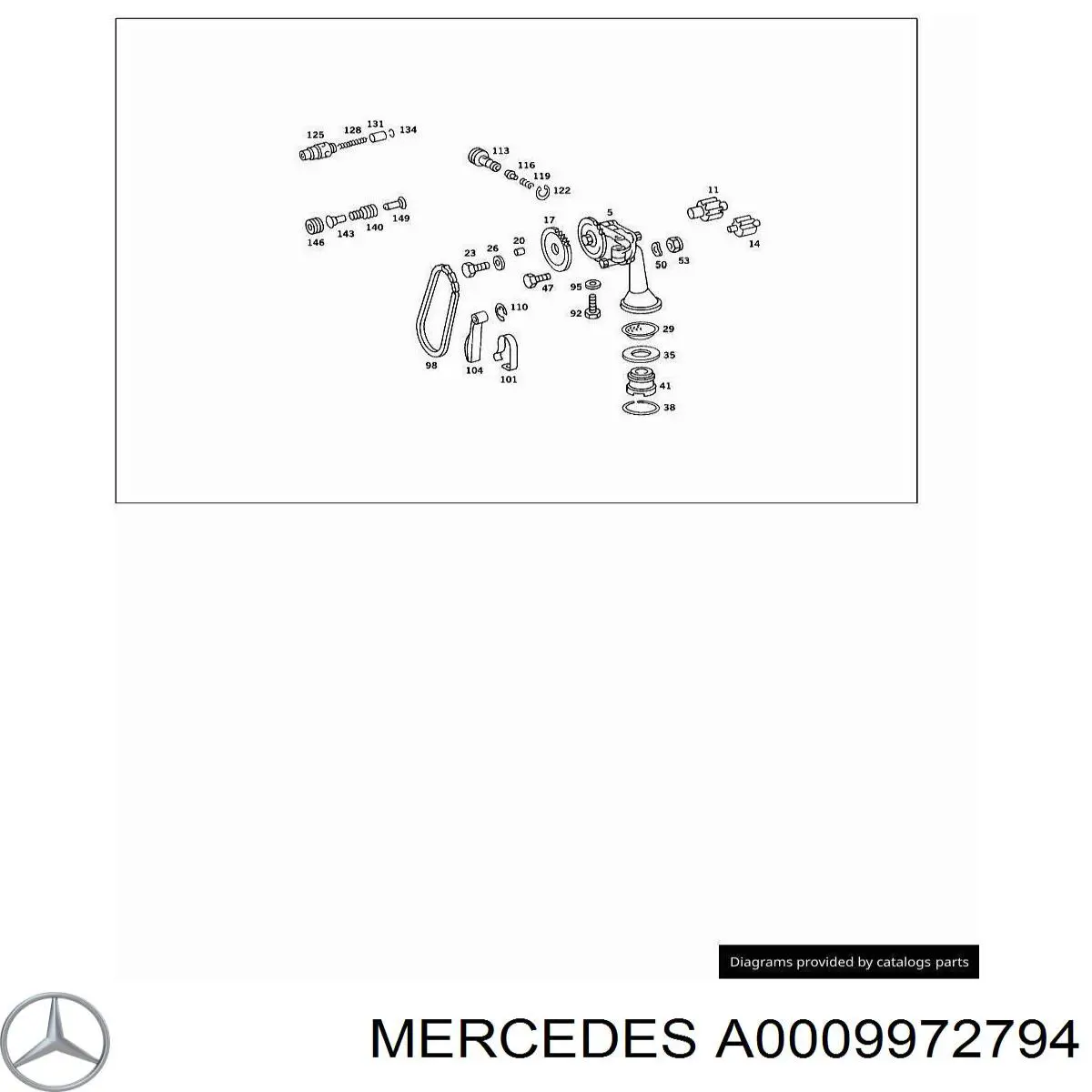 A0009972794 Mercedes цепь масляного насоса