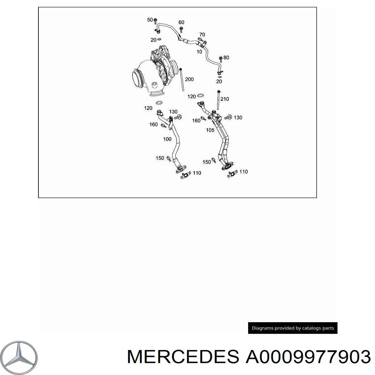 0009977903 Mercedes прокладка (кольцо шланга охлаждения турбины, подачи)