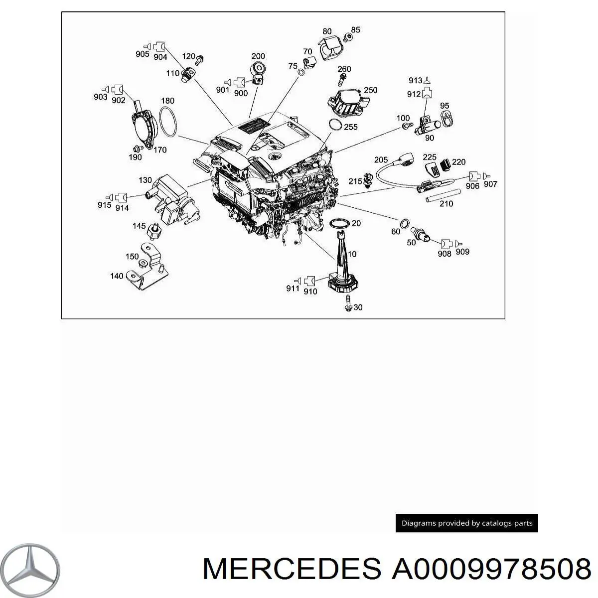 000997850864 Mercedes прокладка шланга отвода масла от турбины