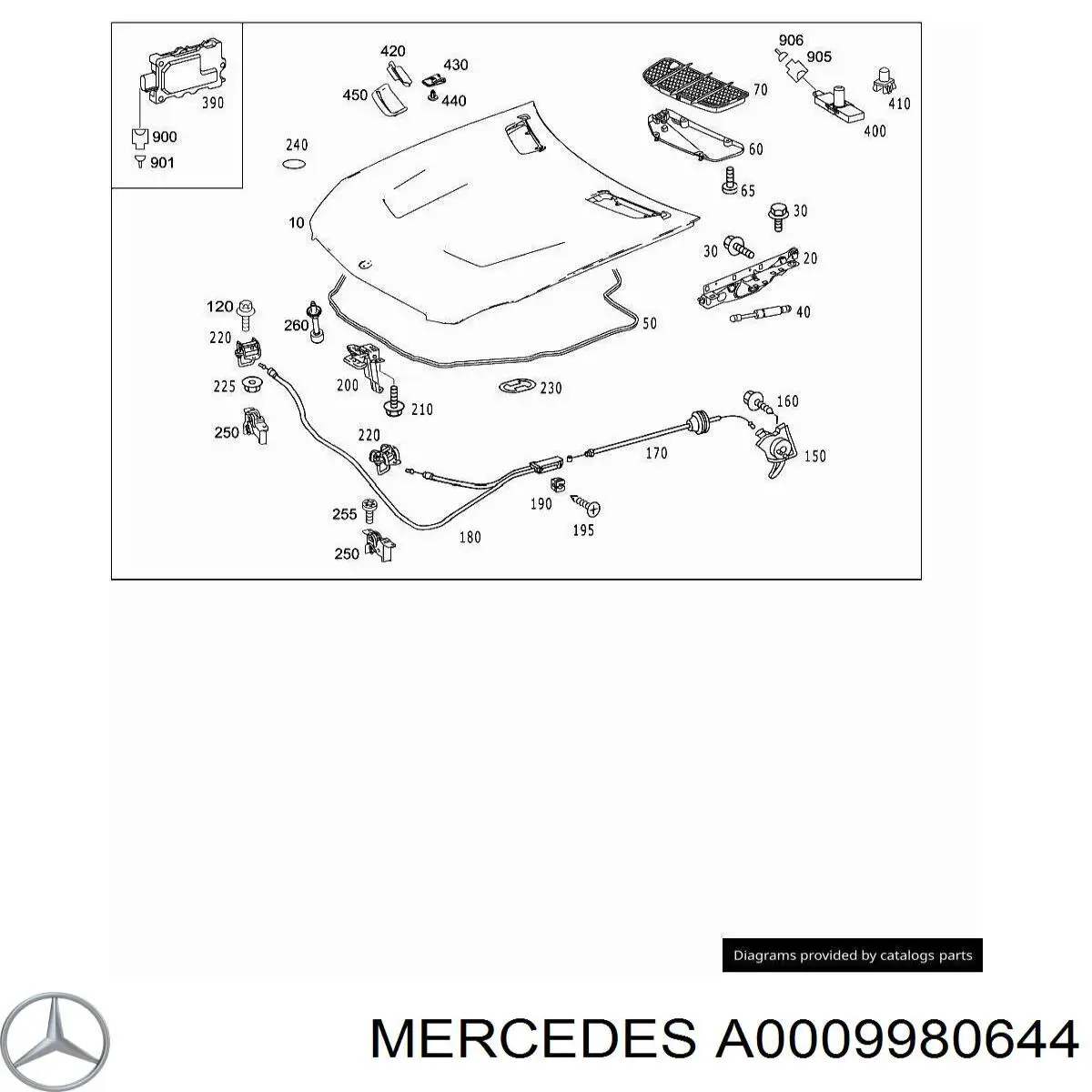 Буфер капота резиновый Mercedes A0009980644 цена, от 3.80 USD