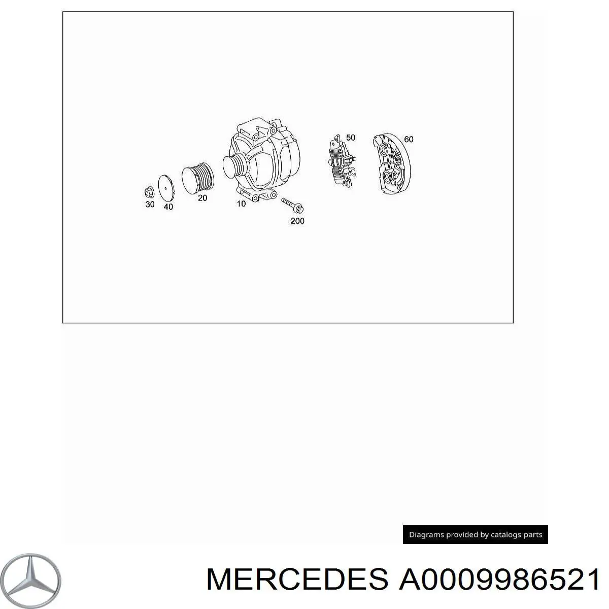 A0009986521 Mercedes tampa da polia do alternador