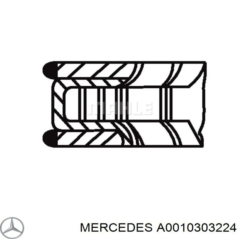 Комплект поршневых колец на 1 цилиндр, STD. на Mercedes S (W116)