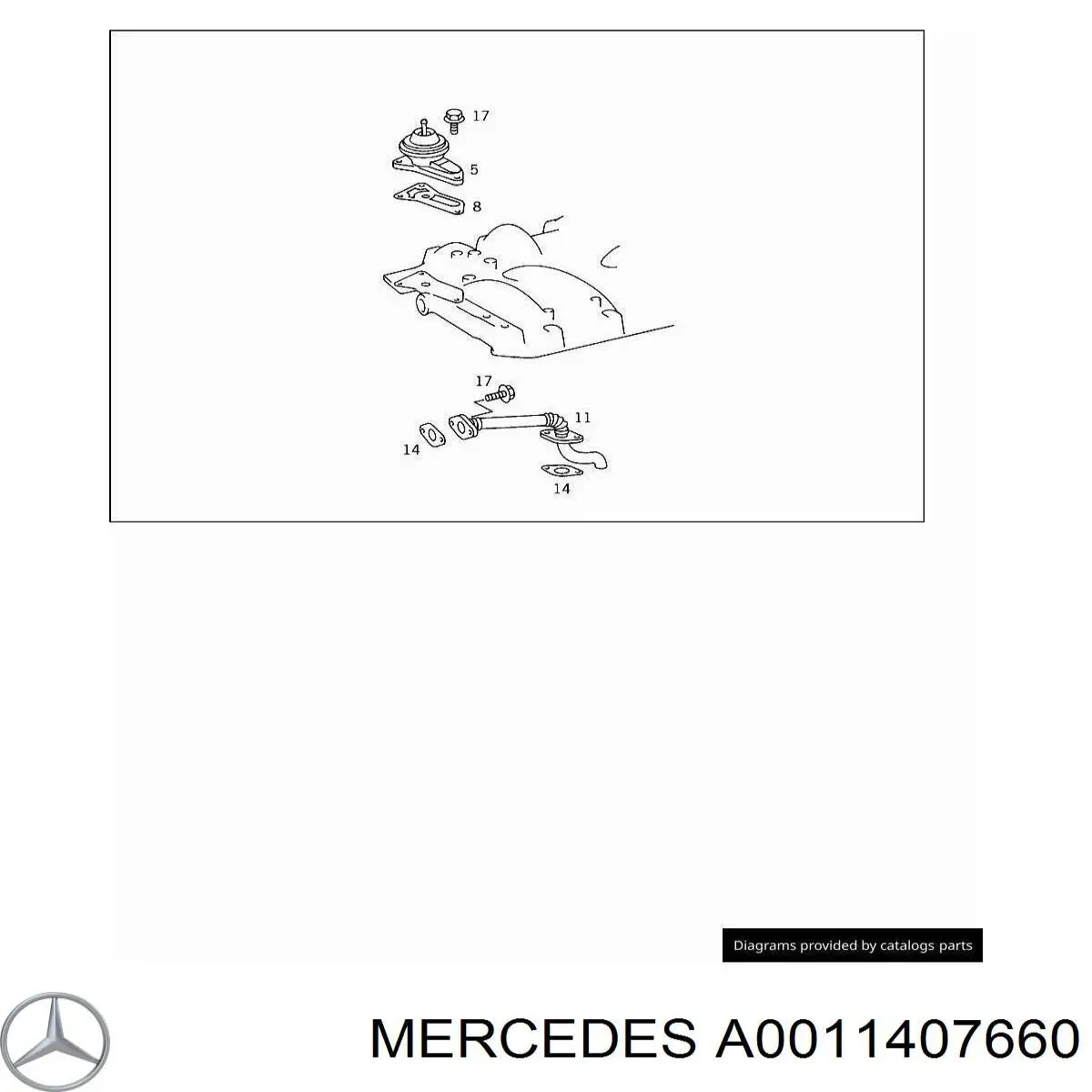 A0011407660 Mercedes válvula egr de recirculação dos gases