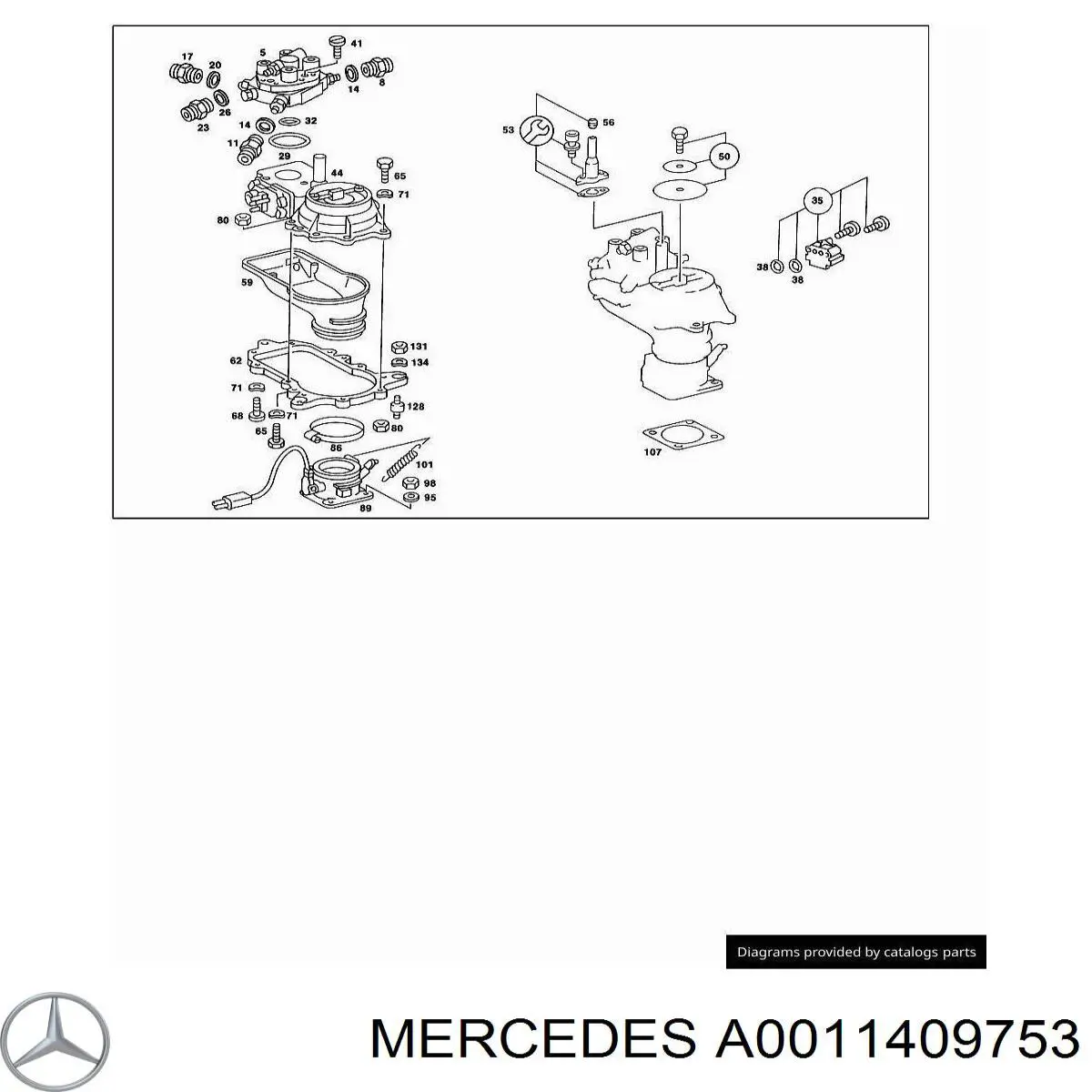 Дроссельная заслонка A0011409753 Mercedes