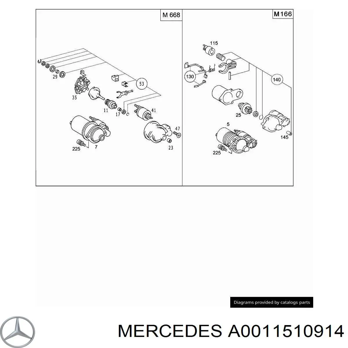 A0011510914 Mercedes щеткодержатель стартера