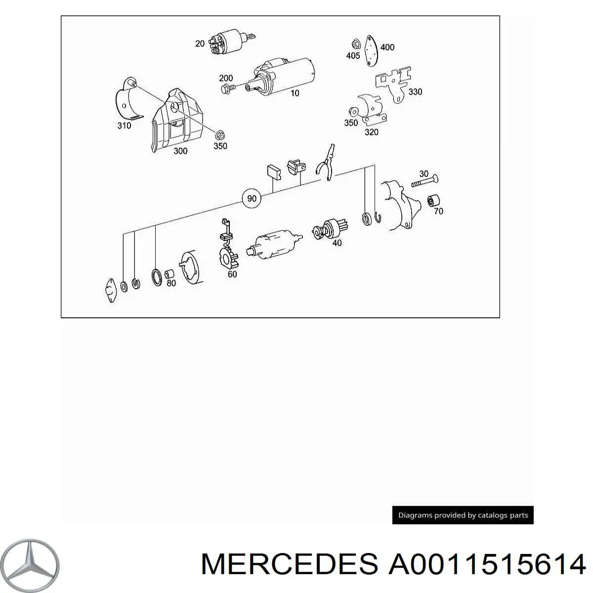 A0011515614 Mercedes porta-escovas do motor de arranco