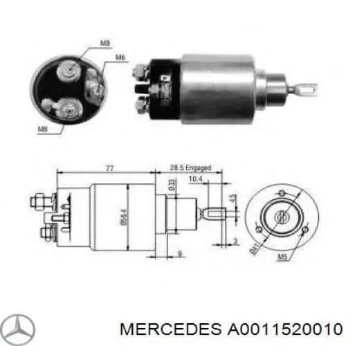 331303151 Bosch relê retrator do motor de arranco