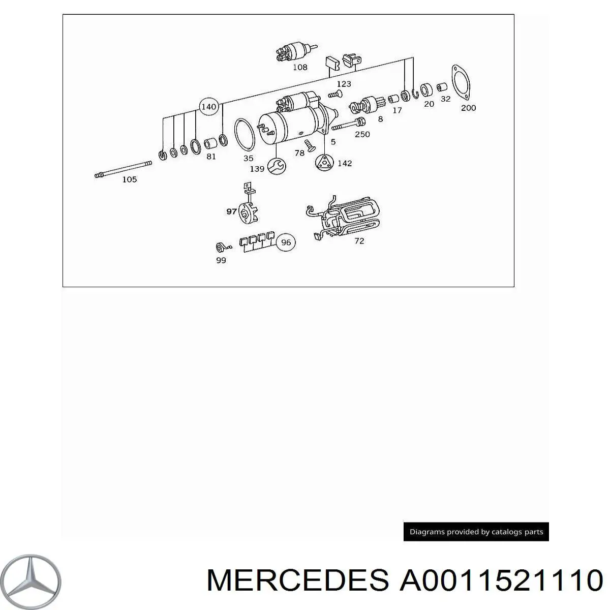 A0011521110 Mercedes реле втягивающее стартера